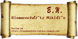 Blemenschütz Miklós névjegykártya