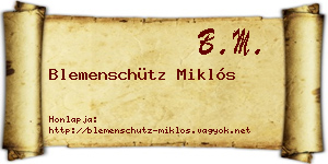 Blemenschütz Miklós névjegykártya
