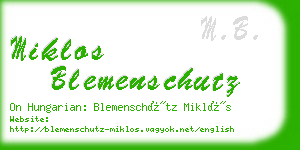 miklos blemenschutz business card